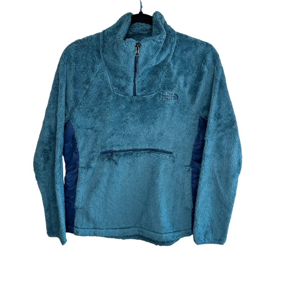 The North Face Osito Sport Hybrid 1/4-Zip Jacket Fleece Pullover Teal Blue M
